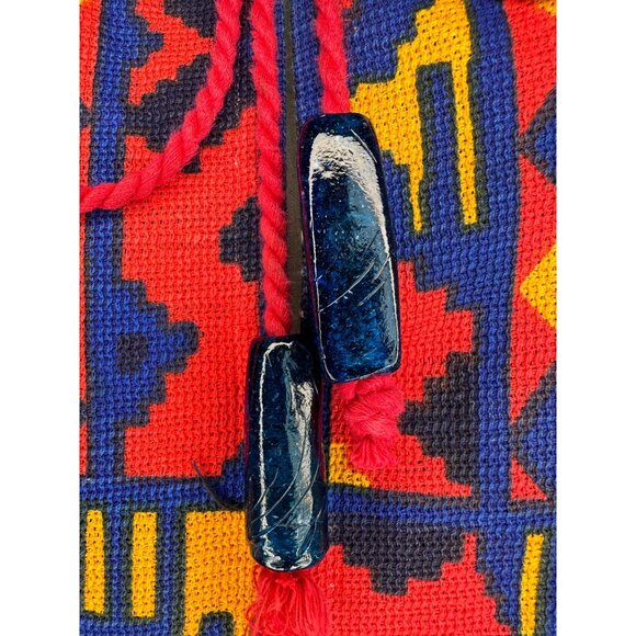 Vintage 1960s Rikma Red Keffiyeh Caftan Dress, Size Small, Angel Sleeves - Picture 8 of 16